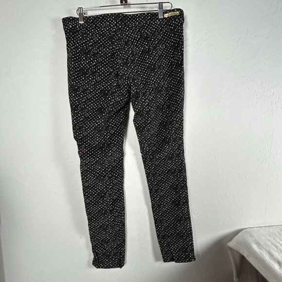 Pilcro Anthropologie Serif Pants Black White Print Micro Corduroy Stretch 31 - Picture 2 of 9